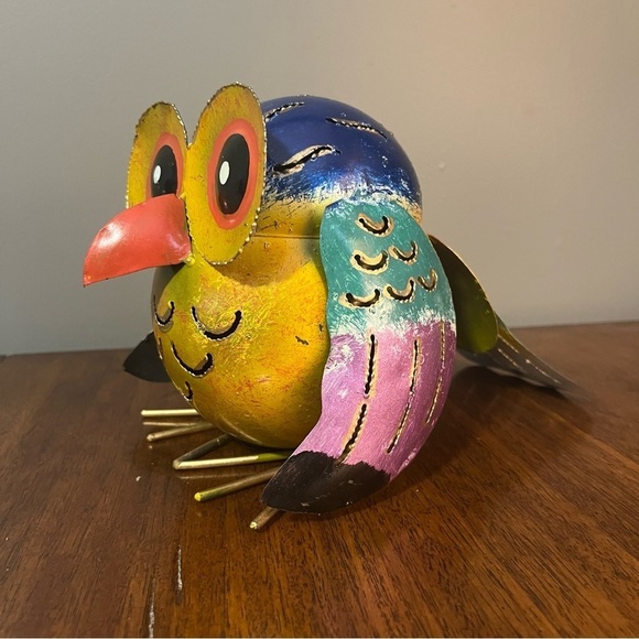 Silver Blue Owl Tea light Candle Holder / Incense Burner - home or garden - Picture 5 of 13